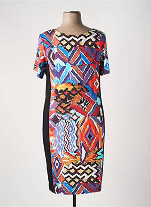 Robe mi-longue manches courtes manches courtes orange TELMAIL femme