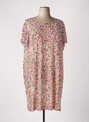 Robe mi-longue coupe fluide manches courtes orange GEVANA femme