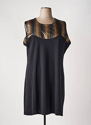 Robe mi-longue sans manche sans manche noir VETISTYLE femme