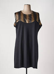 Robe mi-longue sans manche sans manche noir VETISTYLE femme