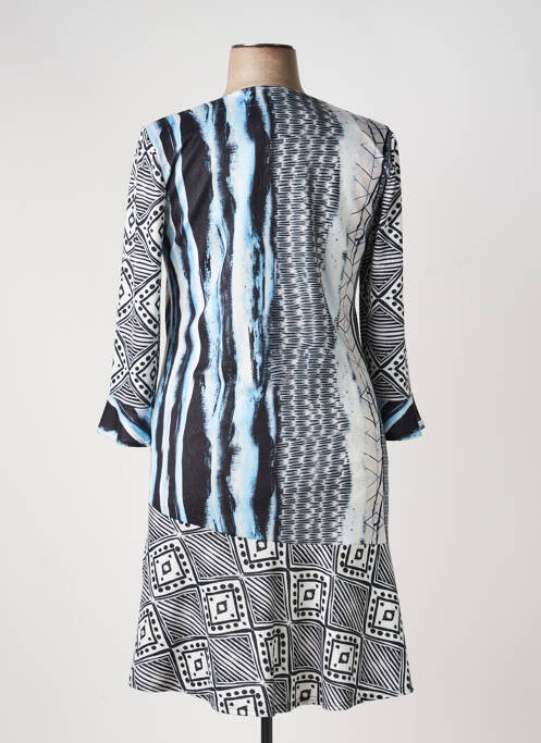 Robe mi-longue manches 3/4 manches 3/4 bleu GEVANA femme