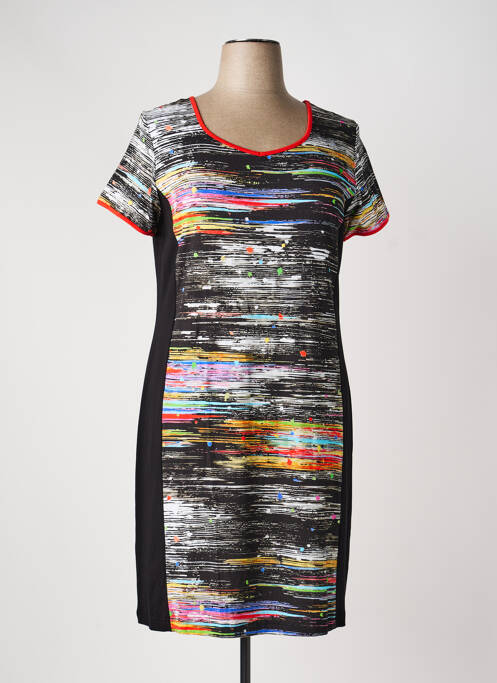 Robe mi-longue manches courtes manches courtes noir TELMAIL femme