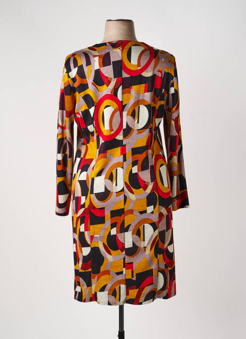 Robe mi-longue manches longues manches longues jaune GEVANA femme