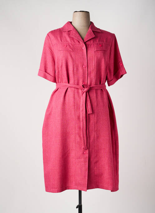 Robe mi-longue manches courtes manches courtes rose VALMODE femme