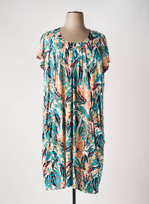 Robe mi-longue manches courtes manches courtes vert FRANCE RIVOIRE femme