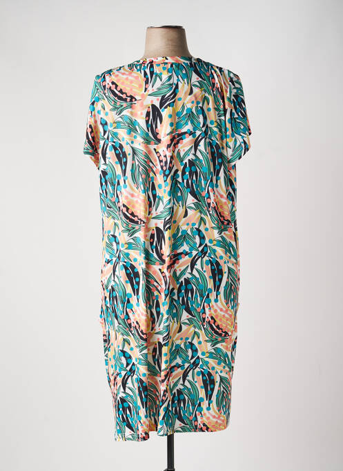 Robe mi-longue manches courtes manches courtes vert FRANCE RIVOIRE femme