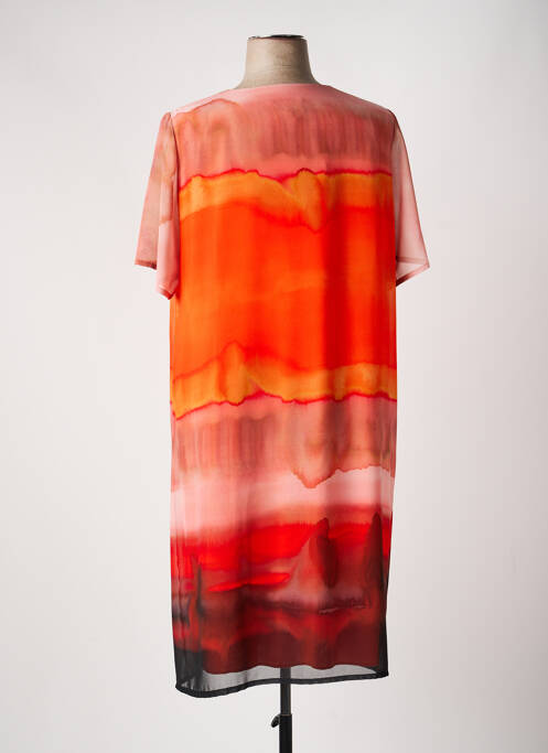 Robe mi-longue coupe fluide manches courtes orange JEAN DELFIN femme