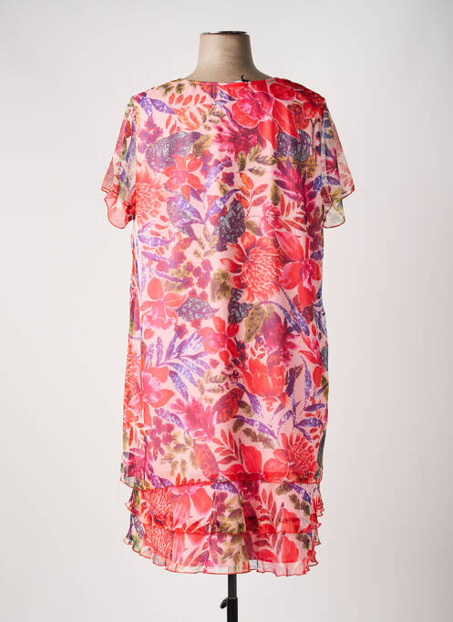 Robe mi-longue coupe fluide manches courtes orange TELMAIL femme