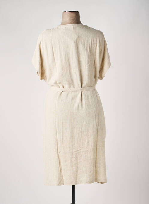 Robe mi-longue manches courtes manches courtes beige TELMAIL femme