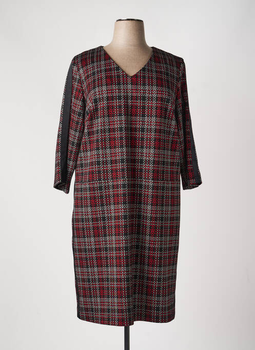 Robe mi-longue manches 3/4 manches 3/4 rouge DIANE LAURY femme