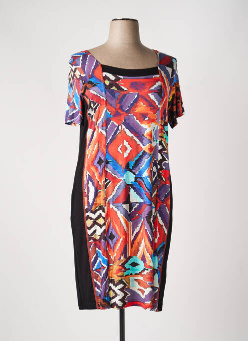 Robe mi-longue manches courtes manches courtes orange TELMAIL femme