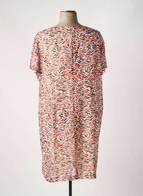 Robe mi-longue coupe fluide manches courtes orange GEVANA femme