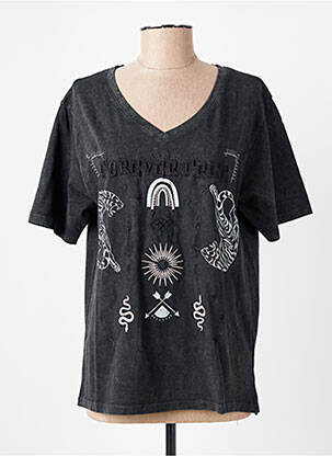 T-shirt coupe droite manches courtes gris ROSE GARDEN femme