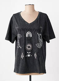 T-shirt coupe droite manches courtes gris ROSE GARDEN femme