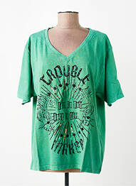 T-shirt coupe droite manches courtes vert ROSE GARDEN femme