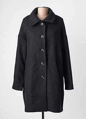 Manteau long coupe cintrée sans capuche noir SESSUN femme