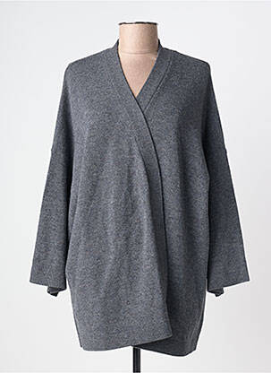 Gilet manches longues stretch gris MAJESTIC FILATURES femme