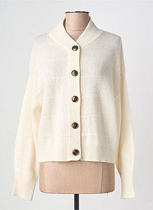 Gilet manches longues stretch beige ABSOLUT CASHMERE femme