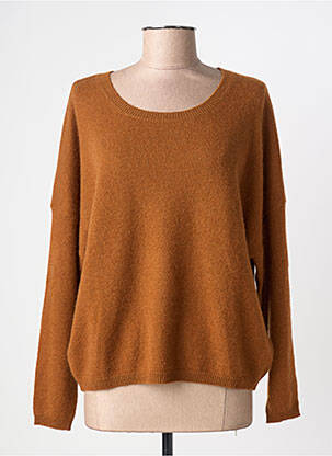 Pull stretch manches longues marron ABSOLUT CASHMERE femme
