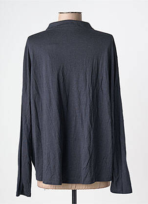 Chemisier coupe cintrée manches longues bleu MAJESTIC FILATURES femme