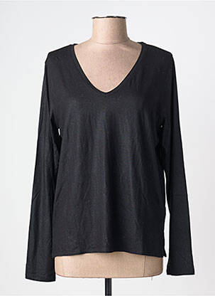 T-shirt manches longues manches longues noir MAJESTIC FILATURES femme