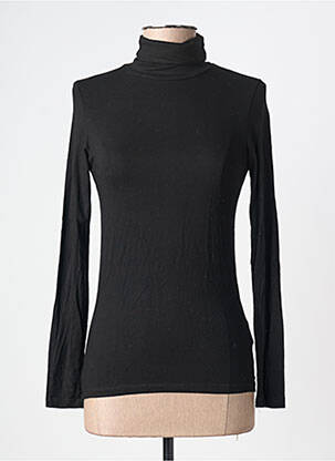 Sous-pull stretch manches longues noir MAJESTIC FILATURES femme