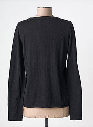 Pull coupe cintrée manches longues noir MAJESTIC FILATURES femme