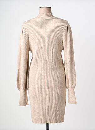 Robe pull tissage chiné manches longues beige ONLY femme