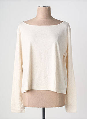 T-shirt manches longues manches longues beige MAJESTIC FILATURES femme
