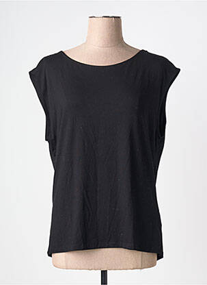 T-shirt stretch manches courtes noir MAJESTIC FILATURES femme