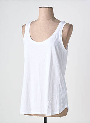 Débardeur stretch sans manche blanc MAJESTIC FILATURES femme
