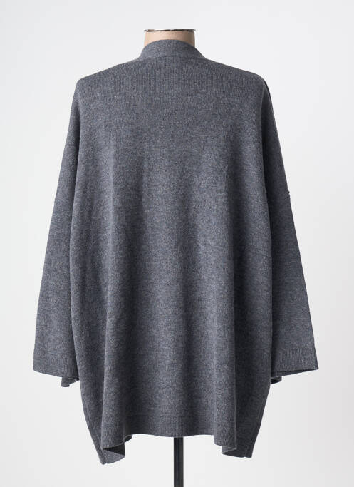 Gilet manches longues resserrée sur le bas gris MAJESTIC FILATURES femme