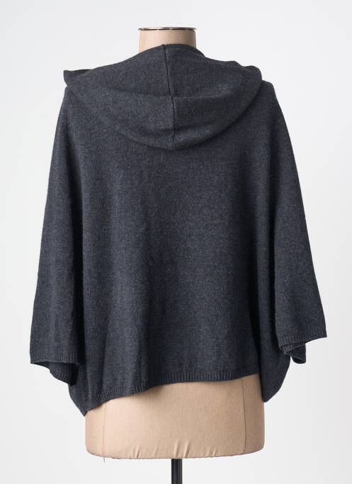 Pull tissage chiné manches 3/4 gris MAJESTIC FILATURES femme
