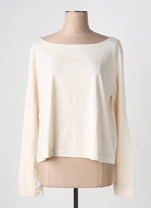 T-shirt manches longues manches longues beige MAJESTIC FILATURES femme