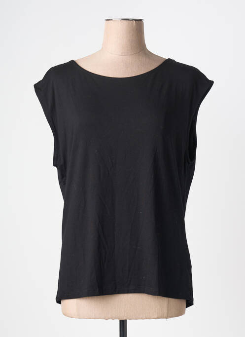 T-shirt stretch manches courtes noir MAJESTIC FILATURES femme