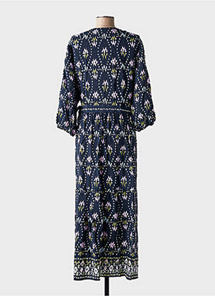 Robe longue imprimé fantaisie manches 3/4 bleu BA&SH femme