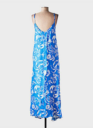 Robe longue manches bretelles ajustables fines bretelles bleu FRNCH femme