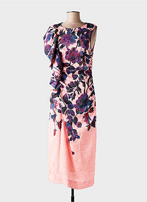 Robe longue imprimé fantaisie manches courtes rose ESSENTIEL ANTWERP femme