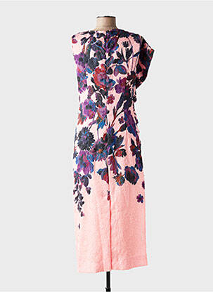 Robe longue imprimé fantaisie manches courtes rose ESSENTIEL ANTWERP femme