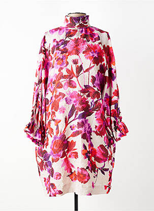 Robe mi-longue imprimé fantaisie manches longues rose ESSENTIEL ANTWERP femme