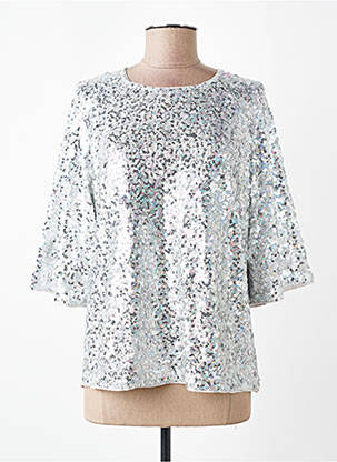 Top stretch manches 3/4 argent ESSENTIEL ANTWERP femme