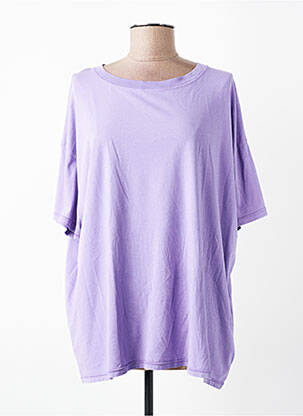 T-shirt coupe droite manches courtes violet AMERICAN VINTAGE femme