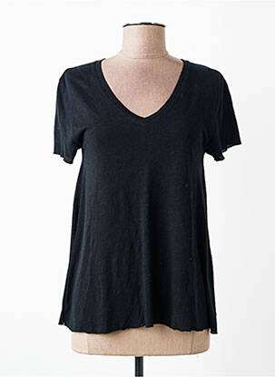 T-shirt coupe droite manches courtes noir AMERICAN VINTAGE femme