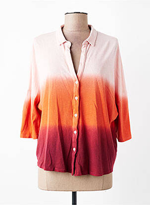 Chemisier coupe droite manches 3/4 orange MAJESTIC FILATURES femme