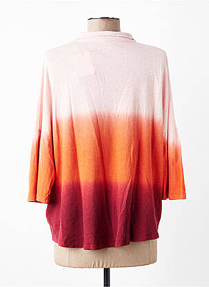 Chemisier coupe droite manches 3/4 orange MAJESTIC FILATURES femme