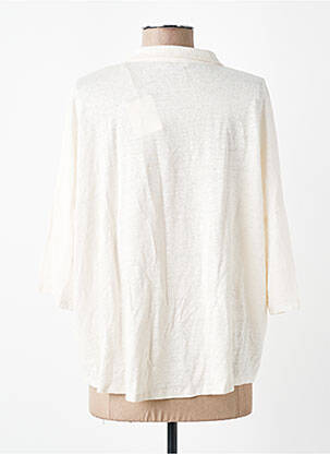 Chemisier coupe droite manches 3/4 blanc MAJESTIC FILATURES femme