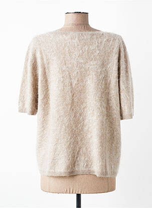 Pull coupe droite manches courtes beige ABSOLUT CASHMERE femme