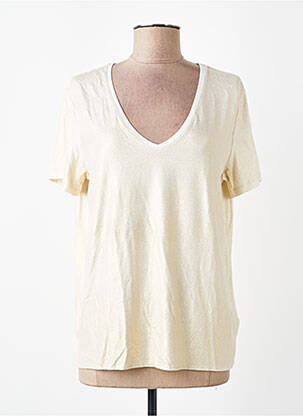 T-shirt coupe droite manches courtes or MAJESTIC FILATURES femme