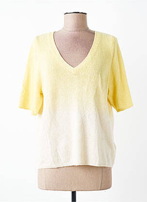 T-shirt coupe droite manches courtes jaune MAJESTIC FILATURES femme