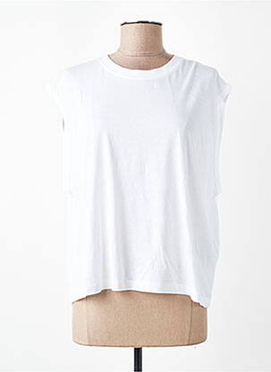 T-shirt coupe droite manches courtes blanc SESSUN femme